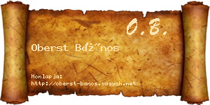 Oberst Bános névjegykártya